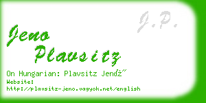 jeno plavsitz business card